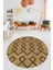 Dijital Kaymaz Yıkanabilir Sade Iskandinav Yuvarlak Mutfak Salon Halısı, Y-Iskandinav-05-Kahve, 3