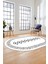Dijital Kaymaz Yıkanabilir Iskandinav Oval Mutfak Yolluk Salon Halısı, O-Iskandinav-03-Beyaz, 2