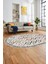 Iskandinav Desenli Kaymaz Taban Yıkanabilir Oval Yolluk Koridor Salon Halısı, O-Iskandinav-21-Renkli, 1