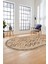 Iskandinav Desenli Kaymaz Taban Yıkanabilir Oval Yolluk Koridor Salon Halısı, O-Iskandinav-21-Bej, 5
