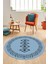 Dijital Kaymaz Yıkanabilir Iskandinav Yuvarlak Mutfak Salon Halısı, Y-Iskandinav-03-Mavi, 3