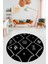 Dijital Kaymaz Yıkanabilir Iskandinav Desen Yuvarlak Mutfak Salon Halısı, Y-Iskandinav-04-Siyah, 4