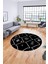 Dijital Kaymaz Yıkanabilir Iskandinav Desen Yuvarlak Mutfak Salon Halısı, Y-Iskandinav-04-Siyah, 5