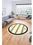 Dijital Kaymaz Yıkanabilir Iskandinav Desen Yuvarlak Mutfak Salon Halısı, Y-Iskandinav-07-Krem, 4
