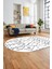 Dijital Kaymaz Yıkanabilir Iskandinav Oval Mutfak Yolluk Salon Halısı, O-Iskandinav-10-Beyaz, 4