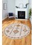 Iskandinav Desen Dijital Kaymaz Yıkanabilir Yuvarlak Mutfak Salon Halısı, Y-Iskandinav-11-Bej, 4