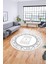 Dijital Kaymaz Yıkanabilir Iskandinav Desen Yuvarlak Mutfak Salon Halısı, Y-Iskandinav-09-Beyaz, 3