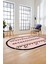 Dijital Kaymaz Yıkanabilir Iskandinav Desen Oval Mutfak Yolluk Salon Halısı, O-Iskandinav-07-Pembe, 1