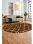 Iskandinav Kaymaz Yıkanabilir Oval Yolluk Salon Halısı Koridor Halısı, O-Iskandinav-18-Kahve, 2