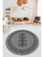 Dijital Kaymaz Yıkanabilir Iskandinav Yuvarlak Mutfak Salon Halısı, Y-Iskandinav-03-Gri, 4