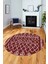 Iskandinav Desen Dijital Kaymaz Yıkanabilir Yuvarlak Mutfak Salon Halısı, Y-Iskandinav-19-Bordo, 1