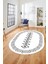 Dijital Kaymaz Yıkanabilir Iskandinav Oval Mutfak Yolluk Salon Halısı, O-Iskandinav-03-Beyaz, 1