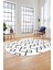Dijital Kaymaz Yıkanabilir Sade Iskandinav Oval Mutfak Yolluk Salon Halısı, O-Iskandinav-05-Beyaz, 1