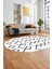 Dijital Kaymaz Yıkanabilir Sade Iskandinav Oval Mutfak Yolluk Salon Halısı, O-Iskandinav-05-Beyaz, 5