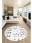 Iskandinav Desen Modern Kaymaz Yıkanabilir Yuvarlak Mutfak Salon Halısı, Y-Iskandinav-24-Beyaz, 4