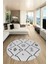 Dijital Kaymaz Yıkanabilir Iskandinav Desen Yuvarlak Mutfak Salon Halısı, Y-Iskandinav-04-Gri, 2