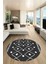 Dijital Kaymaz Yıkanabilir Modern Iskandinav Yuvarlak Mutfak Salon Halısı, Y-Iskandinav-25-Antrasit, 4