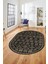Iskandinav Desen Kaymaz Yıkanabilir Oval Yolluk Mutfak Koridor Salon Halısı, O-Iskandinav-23-Siyah, 4