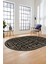 Iskandinav Desen Kaymaz Yıkanabilir Oval Yolluk Mutfak Koridor Salon Halısı, O-Iskandinav-23-Siyah, 5