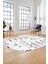Iskandinav Desen Modern Kaymaz Yıkanabilir Oval Yolluk Mutfak Salon Halısı, O-Iskandinav-24-Beyaz, 5