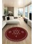 Dijital Kaymaz Yıkanabilir Iskandinav Desen Yuvarlak Mutfak Salon Halısı, Y-Iskandinav-08-Bordo, 1