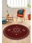 Dijital Kaymaz Yıkanabilir Iskandinav Desen Yuvarlak Mutfak Salon Halısı, Y-Iskandinav-08-Bordo, 2