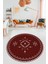 Dijital Kaymaz Yıkanabilir Iskandinav Desen Yuvarlak Mutfak Salon Halısı, Y-Iskandinav-08-Bordo, 3