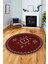 Dijital Kaymaz Yıkanabilir Iskandinav Desen Yuvarlak Mutfak Salon Halısı, Y-Iskandinav-08-Bordo, 5