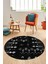 Iskandinav Desen Modern Kaymaz Yıkanabilir Yuvarlak Mutfak Salon Halısı, Y-Iskandinav-24-Siyah, 5