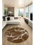Baskılı Kaymaz Yıkanabilir Mermer Desen Yuvarlak Mutfak Salon Halısı, Y-Mermer-01-Kahve, 2