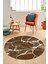 Baskılı Kaymaz Yıkanabilir Mermer Desen Yuvarlak Mutfak Salon Halısı, Y-Mermer-01-Kahve, 3