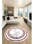 Baskılı Kaymaz Yıkanabilir Modern Mermer Desenli Yuvarlak Mutfak Salon Halısı, Y-Mermer-05-Bordo, 1