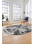 Modern Tasarım Mermer Dijital Kaymaz Yıkanabilir Oval Koridor Salon Halısı, O-Mermer-30-Gri, 3