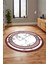Mermer Desen Kaymaz Yıkanabilir Yuvarlak Mutfak Salon Halısı, Y-Mermer-21-Bordo, 2
