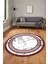Mermer Desen Kaymaz Yıkanabilir Yuvarlak Mutfak Salon Halısı, Y-Mermer-21-Bordo, 3