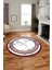 Mermer Desen Kaymaz Yıkanabilir Yuvarlak Mutfak Salon Halısı, Y-Mermer-21-Bordo, 4