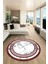 Mermer Desen Kaymaz Yıkanabilir Yuvarlak Mutfak Salon Halısı, Y-Mermer-21-Bordo, 5
