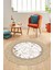 Çerçeveli Mermer Desen Kaymaz Yıkanabilir Yuvarlak Mutfak Salon Halısı, Y-Mermer-23-Krem, 5