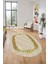 Çerçeveli Mermer Desen Dijital Kaymaz Yıkanabilir Oval Yolluk Salon Halısı, O-Mermer-18-Vizon, 3