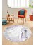 Modern Mermer Desen Kaymaz Yıkanabilir Yuvarlak Mutfak Salon Halısı, Y-Mermer-26-Mor, 5