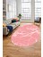 Baskılı Kaymaz Yıkanabilir Mermer Desen Oval Mutfak Yolluk Salon Halısı, O-Mermer-01-Pembe, 5