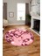 Modern Tasarım Mermer Desen Dijital Kaymaz Yıkanabilir Yuvarlak Salon Halısı, Y-Mermer-30-Pembe, 2