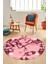 Modern Tasarım Mermer Desen Dijital Kaymaz Yıkanabilir Yuvarlak Salon Halısı, Y-Mermer-30-Pembe, 4