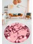 Modern Tasarım Mermer Desen Dijital Kaymaz Yıkanabilir Yuvarlak Salon Halısı, Y-Mermer-30-Pembe, 5
