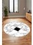 Mermer Desenli Dijital Kaymaz Yıkanabilir Yuvarlak Mutfak Salon Halısı, Y-Mermer-20-Gri, 2