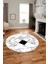 Mermer Desenli Dijital Kaymaz Yıkanabilir Yuvarlak Mutfak Salon Halısı, Y-Mermer-20-Gri, 4