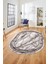 Baskılı Kaymaz Yıkanabilir Çerçeve Mermer Desen Oval Mutfak Yolluk Salon Halısı, O-Mermer-03-Gri, 1