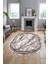 Baskılı Kaymaz Yıkanabilir Çerçeve Mermer Desen Oval Mutfak Yolluk Salon Halısı, O-Mermer-03-Gri, 3