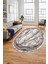 Baskılı Kaymaz Yıkanabilir Çerçeve Mermer Desen Oval Mutfak Yolluk Salon Halısı, O-Mermer-03-Gri, 5
