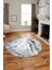 Modern Mermer Desen Kaymaz Yıkanabilir Yuvarlak Mutfak Salon Halısı, Y-Mermer-26-Mavi, 3